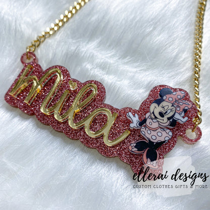 Character Name Necklace with Matching Earrings  image 2