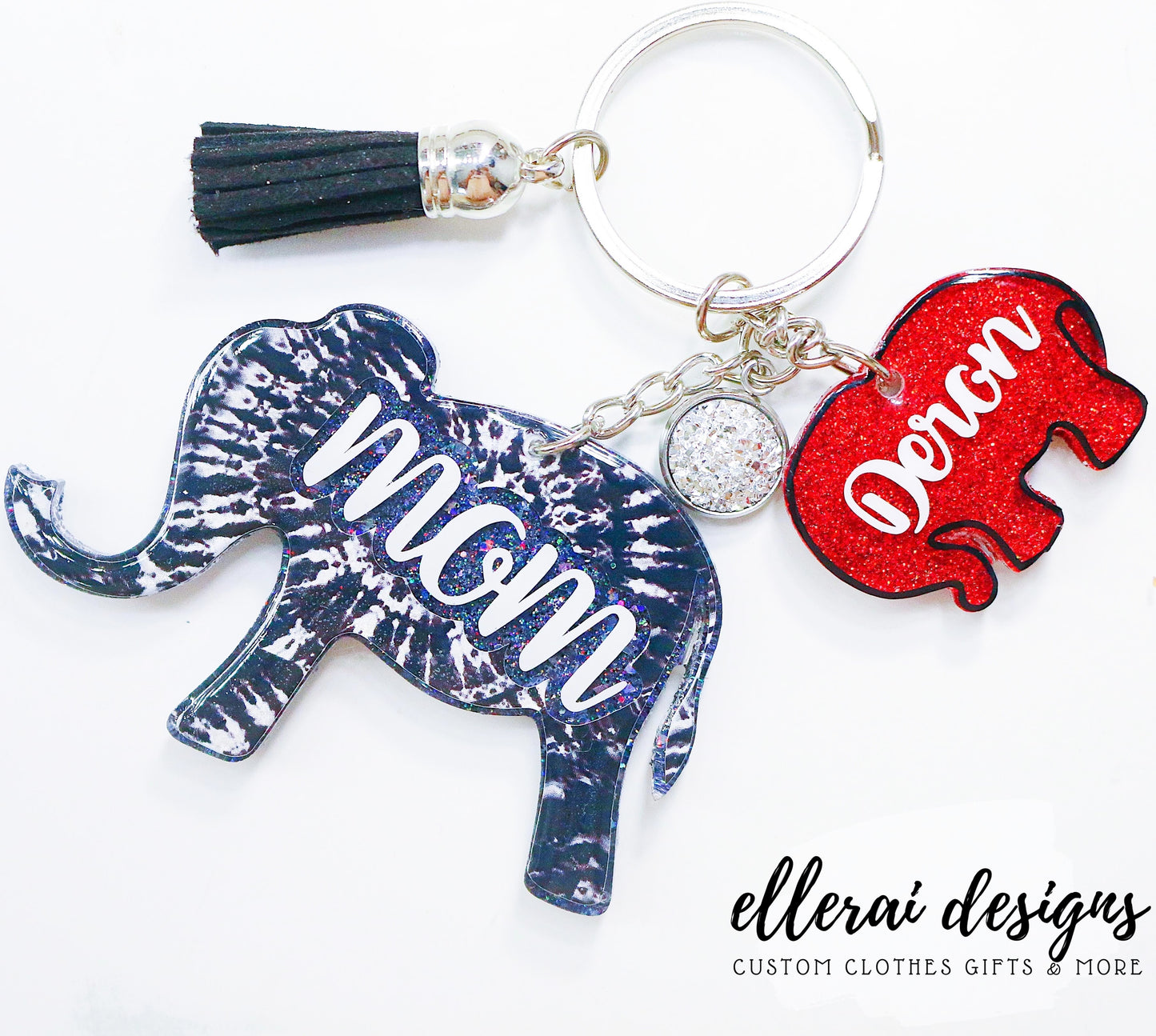 Momma & Me Elephant Keychain image 0