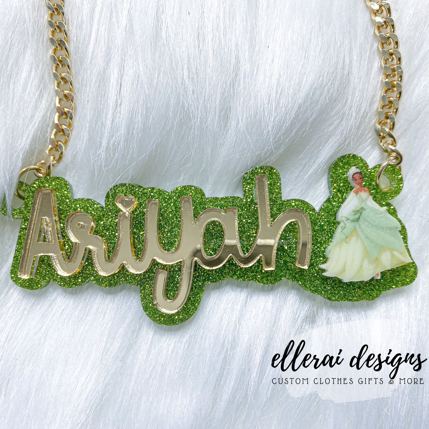 Character Name Necklace with Matching Earrings  image 1